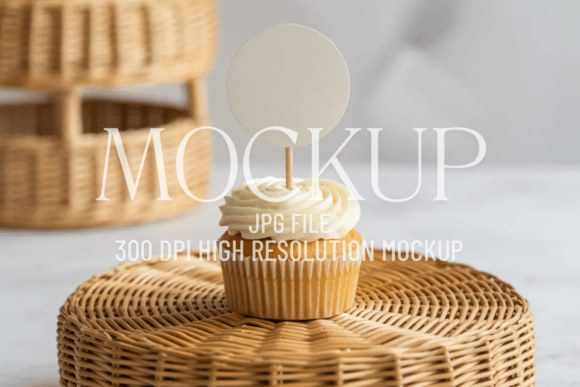 Baby Shower Cupcake Toppers Mockup