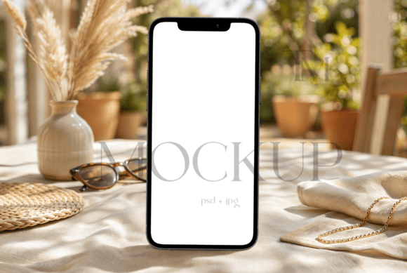 Coastal Smartphone Screen Mockup: A Modern Tool for Digital Presentations and Invitations