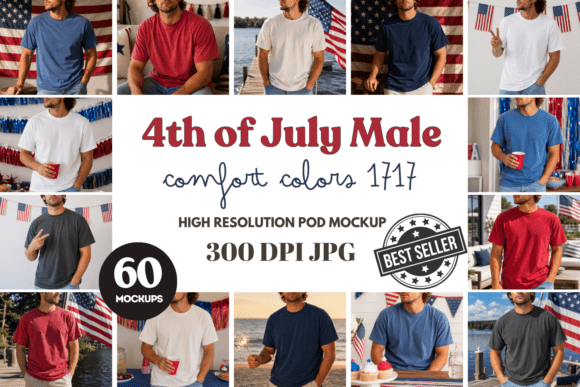 Comfort Colors 1717 4th of July Mockups: Elevate Your Design Presentations
