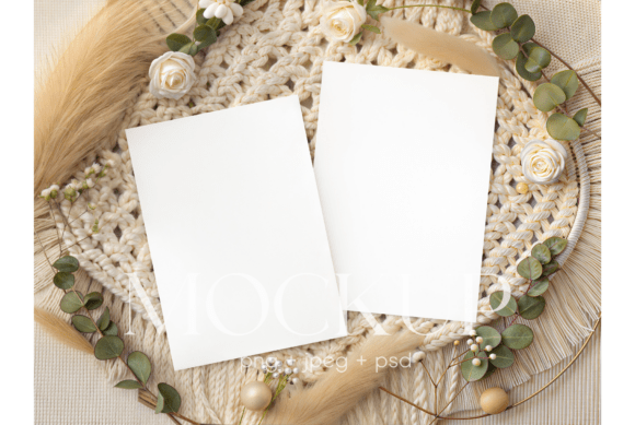 Cozy Boho Knitted Invitation Mockup: A Warm and Romantic Design Tool