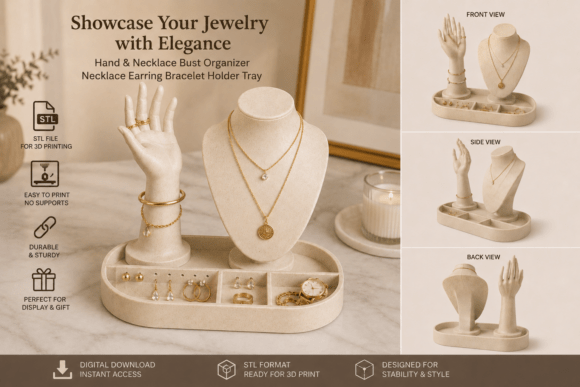 Elegant Jewelry Holder STL File: A Modern Solution for Organizing Your Accessories