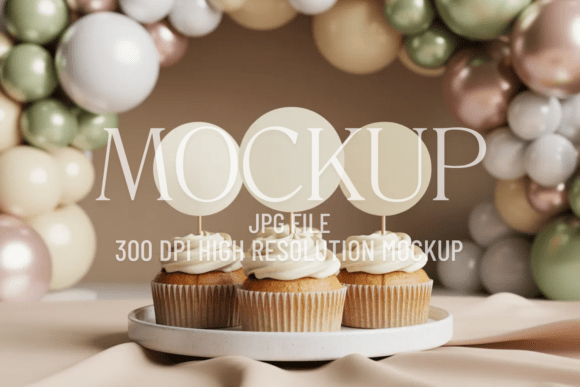 Enhance Your Design Presentations with a Birthday Party Cake Topper Mockup