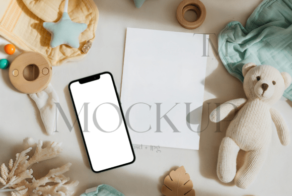 Enhance Your Stationery Offerings with a Professional Baby Shower Invite and Card Mockup