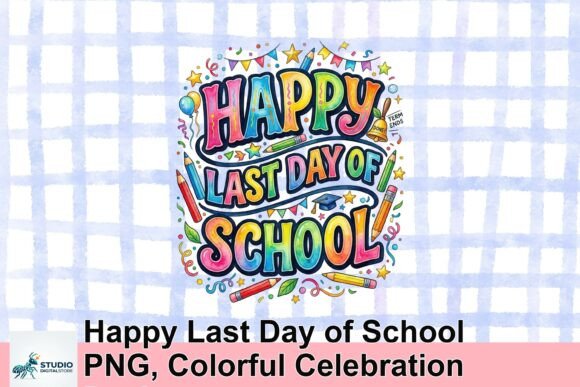 Happy Last Day of School PNG, Colorful Celebration Design