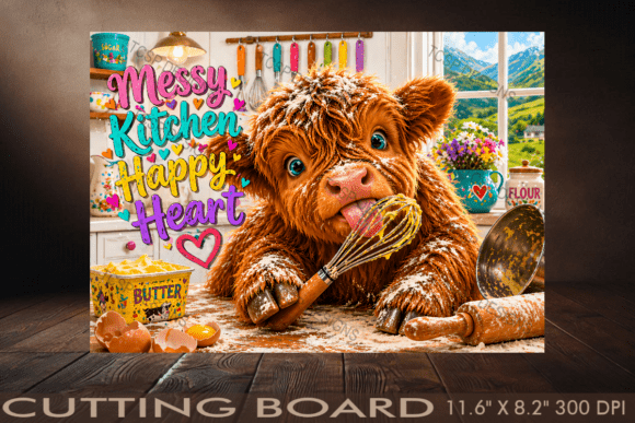 Messy Kitchen Happy Heart Cutting Board: A Touch of Love in Every Chop