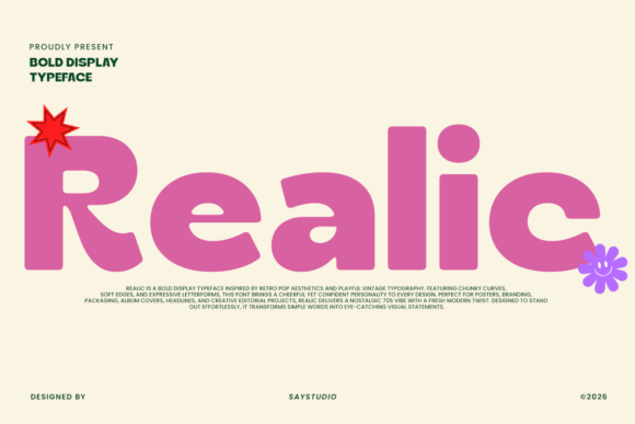 Realic: The Bold Retro Display Typeface That Elevates Design Projects