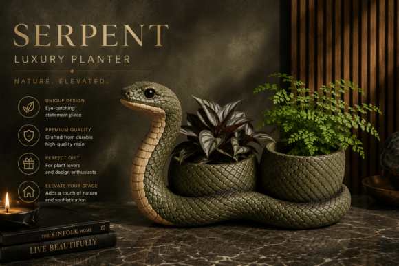 Serpent Luxury Planter: A Bold Statement in Nature-Inspired Home Décor