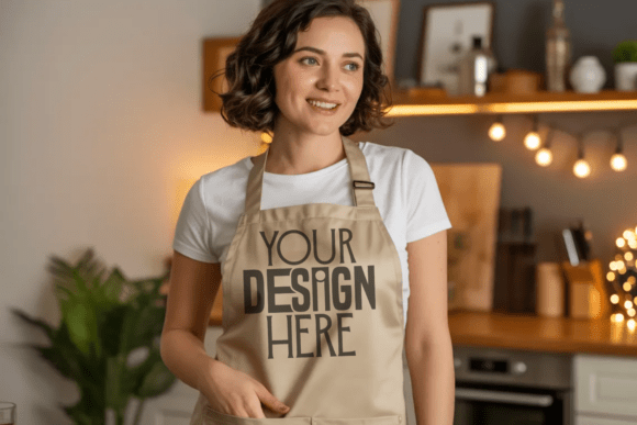 Woman Apron Mockup for Clean Design Presentation